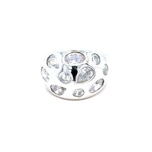Lia‎ Sophia Silver Ring with Clear Crystals